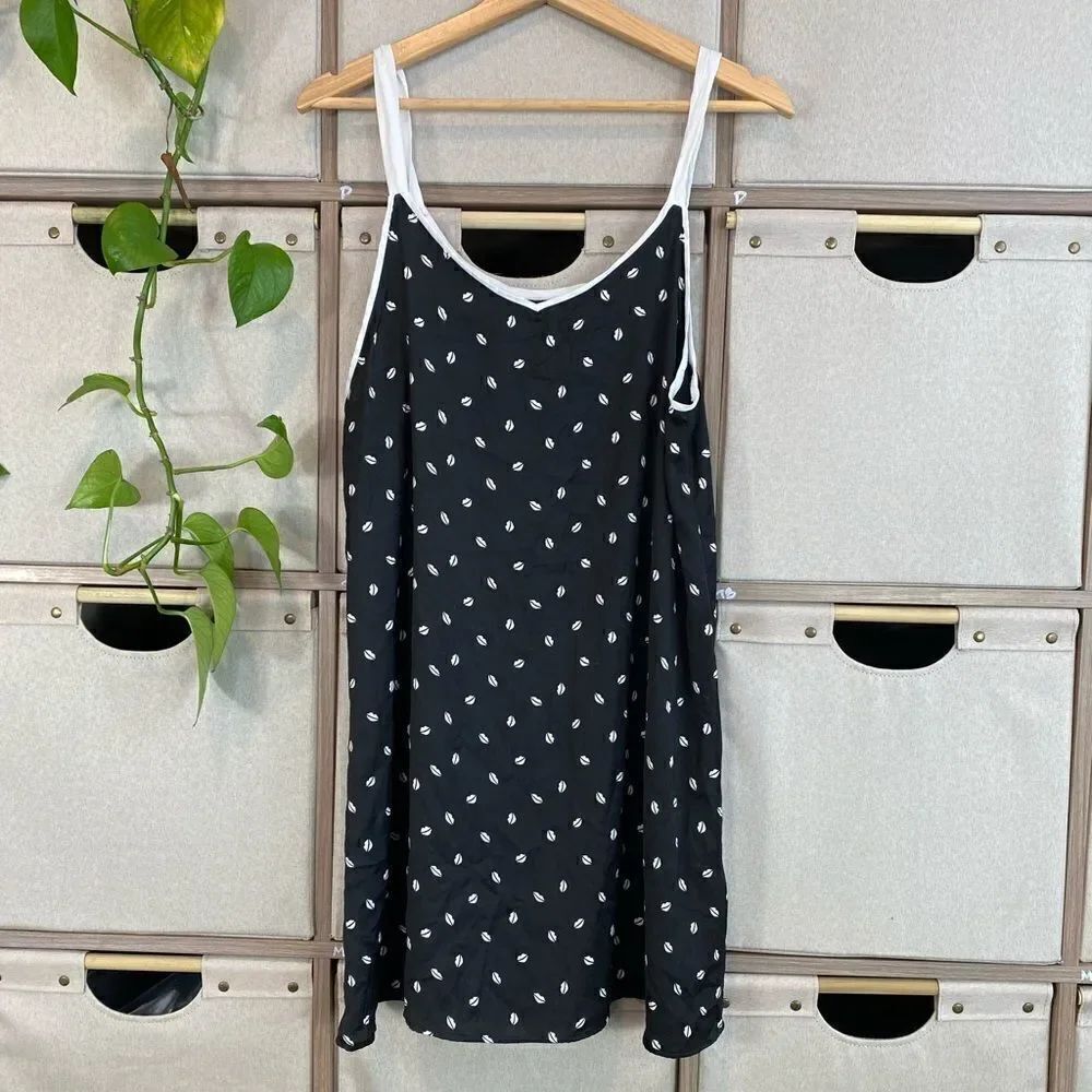 Black lips slip dress 